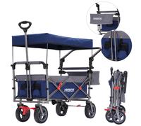 AREBOS Handcart with Roof | Handcart Transport Cart Tool Cart| Blue - Grey