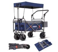AREBOS Handcart with roof | Handcart transport cart tool trolley | Blue-Grey