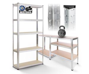 AREBOS Heavy Duty Shelf 5 Layer | 35.4 x 15.8 x 70.9 in (90 x 40 x 180 cm) | Load Capicity up to 1929 lbs (875 kg) | Boltless | Easy Assembly