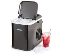 AREBOS Ice Cube Maker 12kg 24H with 1.1L Water Tank Makes 8 Ice Cubes in 10 Min Self Cleaning Quiet Operation Scoop Basket View Window Black