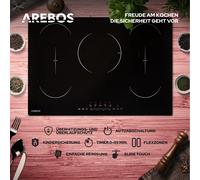 Arebos induction hob 9800 W 5 hobs with 2 flex zones 77 cm selfsufficie