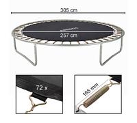 AREBOS jumping mat Ø 257 cm for trampolines with Ø 305 cm 72 eyelets