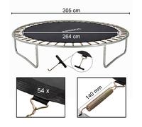 AREBOS jumping mat Ø 264cm for trampolines with Ø 305cm 54 eyelets