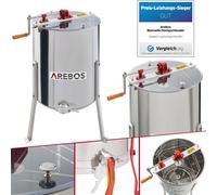 AREBOS Manual Honey Extractor | Tangential Extractor | 4-Combs Extractor | 4 -Frame Extractor | Stainless Steel Honey Extractor