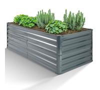 AREBOS metal raised bed 180x90x79 cm | galvanised steel | weatherproof & rustproof planting bed | rectangular vegetable bed for garden & patio