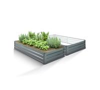 AREBOS metal raised bed 2 x 180x90x30 cm | galvanised steel | weatherproof & rustproof planting bed | rectangular vegetable bed for garden & patio