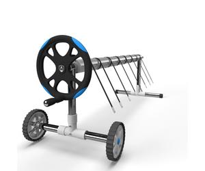 AREBOS mobile roller system for solar & pool tarpaulins | pool roller | length 3m - 5.70m | weather-resistant material | in astening & rollers
