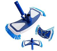 Arebos pool floor brush | Clip system | Connects to pool hose Ø 32/38 mm | Brush head width: 35 cm | Blue-white