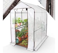 AREBOS Premium Greenhouse with 2 Levels, Greenhouse, Cold Frame 120x186x190 cm