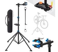 Arebos Professional Bicycle Repair Stand | Heavy-Duty Bike Workstand for Mountain Bikes & E-Bikes | 360° Rotatable with Quick-Release Devices | Foldable Bike Stand with Carry Bag | Black/Blue