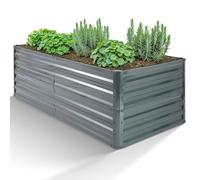 Arebos Raised Bed Metal 240 x 90 x 79 cm | Garden Bed Made of Galvanised Steel | Plant Bed Weatherproof and Rustproof | Rectangular Vegetable Bed for Garden and Patio | Raised Bed Construction Kit