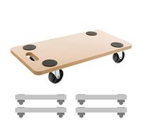 Arebos Roller Board | Pack of 4 | Up to 200 kg Load Capacity | Includes Rubber Pads | Transport Roller Furniture Roller Transport Aid for Moving Furniture Transport