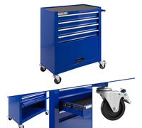 AREBOS Roller Tool Cabinet Storage 4 Drawers Toolbox Tool Chest, Trolley Blue