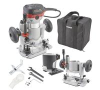 Arebos Router | Wood Router with 6 Speed Settings | 710W Spindle Lock | Plunge Base & Trimmer | Collet Ø 6 and 8 mm | with Tool Bag