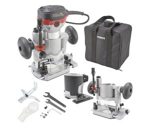 Arebos Router | Wood Router with 6 Speed Settings | 710W Spindle Lock | Plunge Base & Trimmer | Collet Ø 6 and 8 mm | with Tool Bag