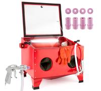 AREBOS Sand Blasting Cabinet 90L | Sand Blasting Machine |incl. blasting gun with 4 ceramic nozzles | gloves | viewing window + 5 replacement foils