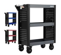 Service trolley 3 compartments Workshop trolley Tool trolley Trolley - Anthracite/black