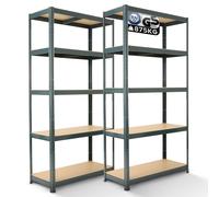 AREBOS Set of 2 Heavy Duty Shelving Cellar Shelving Storage Shelving Black