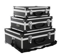 Arebos set of 3 transport cases | 50 L total volume | lockable | with carrying strap and lock | universally suitable as transport box | tool box storage case presentation case