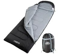 Arebos Sleeping Bag | 220 x 83 cm | Adult Sleeping Bag | 5-25°C | Water Repellent | Rectangular | 2-Way Zipper | Compression Sack