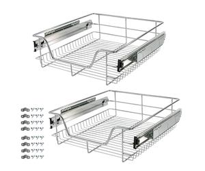 AREBOS Sliding drawer for kitchen cabinets and fitted cupboards | additional storage | 2x 50cm