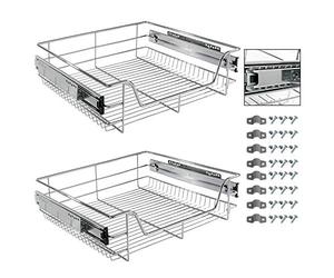 Arebos Sliding drawer for kitchen cabinets and fitted cupboards - additional storage - 30cm, 40cm, 50cm, 60cm, 2x 50cm, 2x 60cm (2x 60 cm)