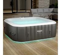 AREBOS TENERIFE Inflatable Hot Tub for 6 | 185x185 cm | 130 Jets | 910L | LED | Heated