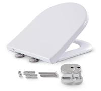 Arebos Toilet seat with Soft-Close Mechanism | Duroplast Toilet lid D-Shape Universal | (max. Load 150 kg) | Toilet seat with Toilet lid | Easy Installation