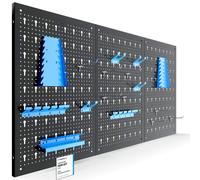 Arebos Toolwall 3-Piece | 17-Piece Hook Set | Tool Perforated Metalwall + Brackets + Mounting Material | Perforated | blue