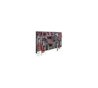 Arebos Toolwall 6-Piece | 34-Piece Hook Set & Brackets | 235.2 x 59.5 x 2 cm | Perforated Metal Panel for Workshop Equipment incl. Mounting Material | Red