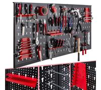 AREBOS Tool wall Perforated wall Workshop Metal wall Perforated plate 17 parts