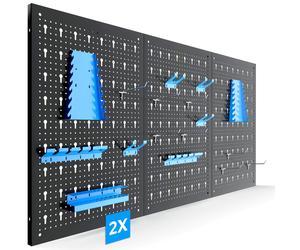 AREBOS Tool Wall Three-Piece 34-Piece Hook Set Blue Tool Perforated Wall blue