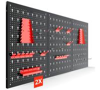 AREBOS Tool Wall Three-Piece 34-Piece Hook Set red Tool Perforated Wall