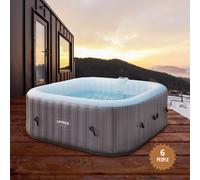 AREBOS Whirlpool Inflatable Indoor & Outdoor 6 People 130 Massage Jets with Heating 910 Litres Includes Cover Bubble Spa & Wellness Massage