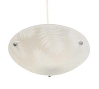 Areca Leaf Glass Ceiling Uplighter Pendant Shade - White & Clear - Easy Fit - Modern