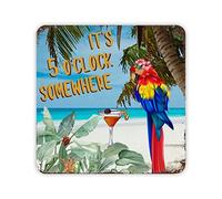 Areca Palm Plant Flora Tin Plaque Summer Drinks Parrot Areca Palm Plant Flora Metal Sign Tuscan Summer Theme Wall Art Wall Door Plaque Wall Hanging for Entryway Dining Room Garage 12x12in