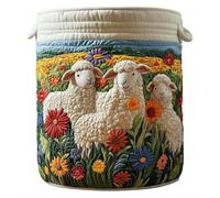 Arecobticy 14x18inch Clothes Organiser Box Ample Space Retro Laundry Hamper with Handle for Storing Linens Accessories and More Decorative Laundry Holder