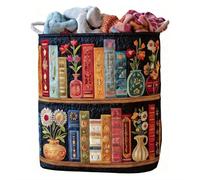 Arecobticy 14x18inch Clothes Organiser Box Ample Space Retro Laundry Hamper with Handle for Storing Linens Accessories and More Decorative Laundry Holder