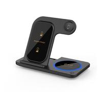 Arecobticy 3 in 1 Charging Station Very Thin Aluminu Base with LED Indicates Foldable Design for Phone Watch & Headphones Metal Foldable Charging Organizers