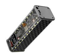 Arecobticy 65W Portable Powerbank Case for 8pc Flat Top 18650 Batteries Shell 3.3V-24V Output Battery Box (Not Included) Power Dog Pack Case