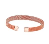 Arecobticy Contemporary Open End Stainless Steel Bangle Featuring Mesh Pattern Unisex Daily C Shaped Bangles Accessory Stainless Steel C Shaped Mesh