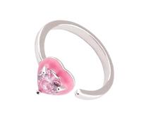 Arecobticy Contemporary Square/Star/Heart/Oval Rings Sparkling Cubic Zirconia Copper Jewelry Adjustable Comfort Fit Accessory Contemporary Adjustable Unisex Art