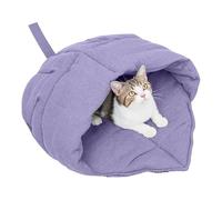 Arecobticy Creative Leaves Shape Nest Cats Bed Hideouts Cave Bed Soft Warm Bedding Sleep Bag for Felines Home Indoor Resting Place Soft Washable Cats Bed