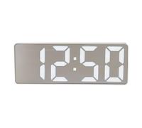 Arecobticy Digital Alarm Clock With Temperature Reading Bright LED Display Noiseless Operations 12/24Hour Format Snoozes Function Noiseless Office Desk Clock