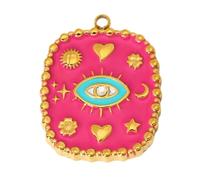 Arecobticy Elegant Heart Shape Pendant Featuring Geometric Hand Eye Art Stainless Steel Jewelry 11 Choices Stainless Steel Pendant