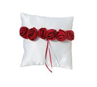 Arecobticy Elegant Silk Petal Rings Holder For Wedding Ceremony Elegant Rose Design 20x20cm Unique Floral Wedding Decor