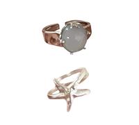 Arecobticy Elegant Twist Designs Starfishes Rings Adorned With Multicolor Crystals Adjustable Fit For Casual Or Special Occasions Alloy Adjustable Rings