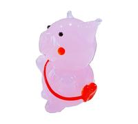 Arecobticy Funny Glass Pigs Miniature Figurine Elegant Desktop Decors Car Dashboard Accent Unique Kids Women Men Cute Figurine Car Interior Decors