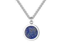 Arecobticy Lightweight Stainless Steel Necklace With Natural Stone Pendant Metal Collarbone Chain Stylish Daily Wear Jewelry Stainless Steel Oval Pendant