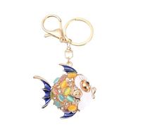 Arecobticy Premium Marine Inspired Keyring Metal Crafted 3 Aquatic Animal Shapes 5 Glittering Crystal Color Variants Trendy Creature Keychain